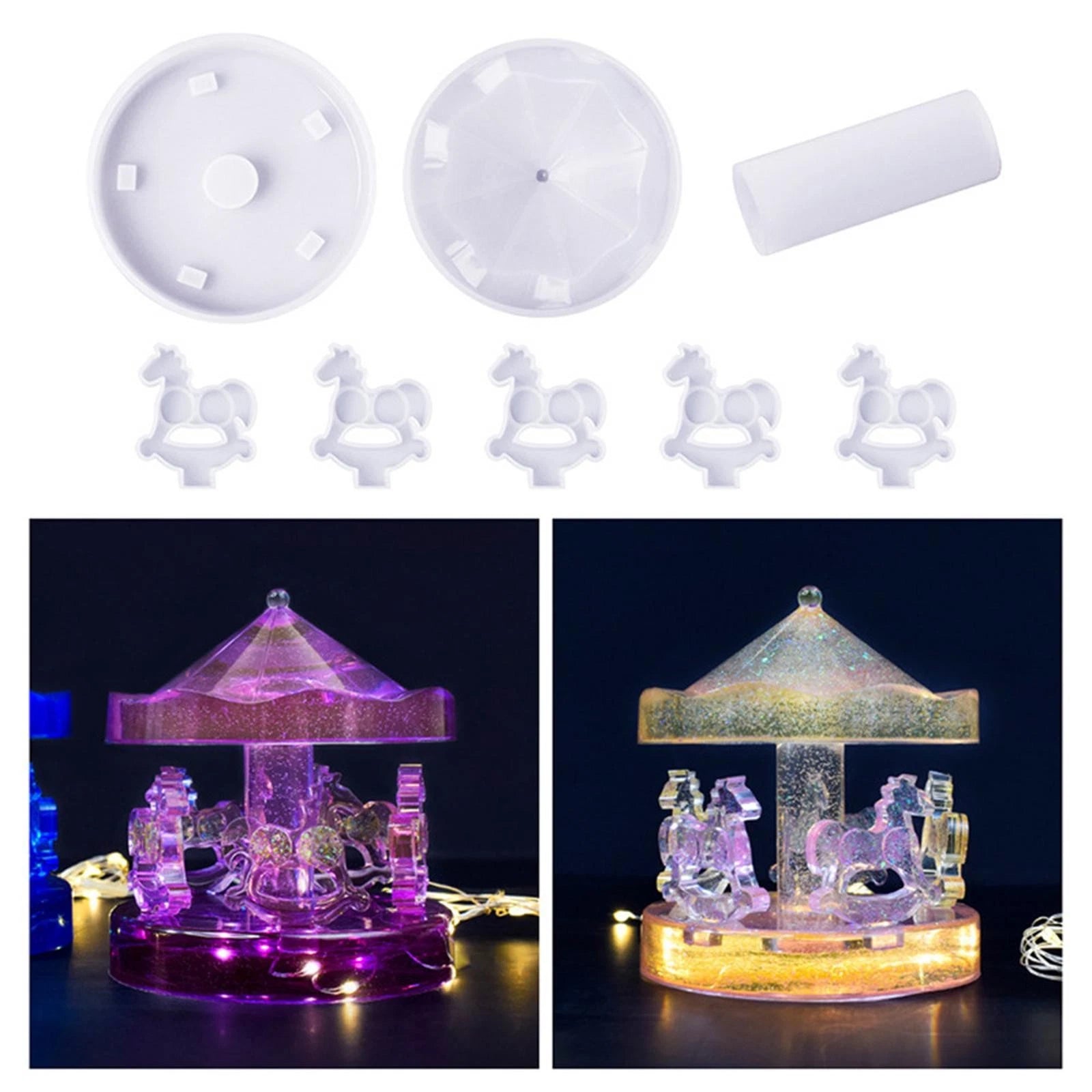 Carousel Diy Silicone Mold Epoxy Resin Casting Mould Ornaments Toys
