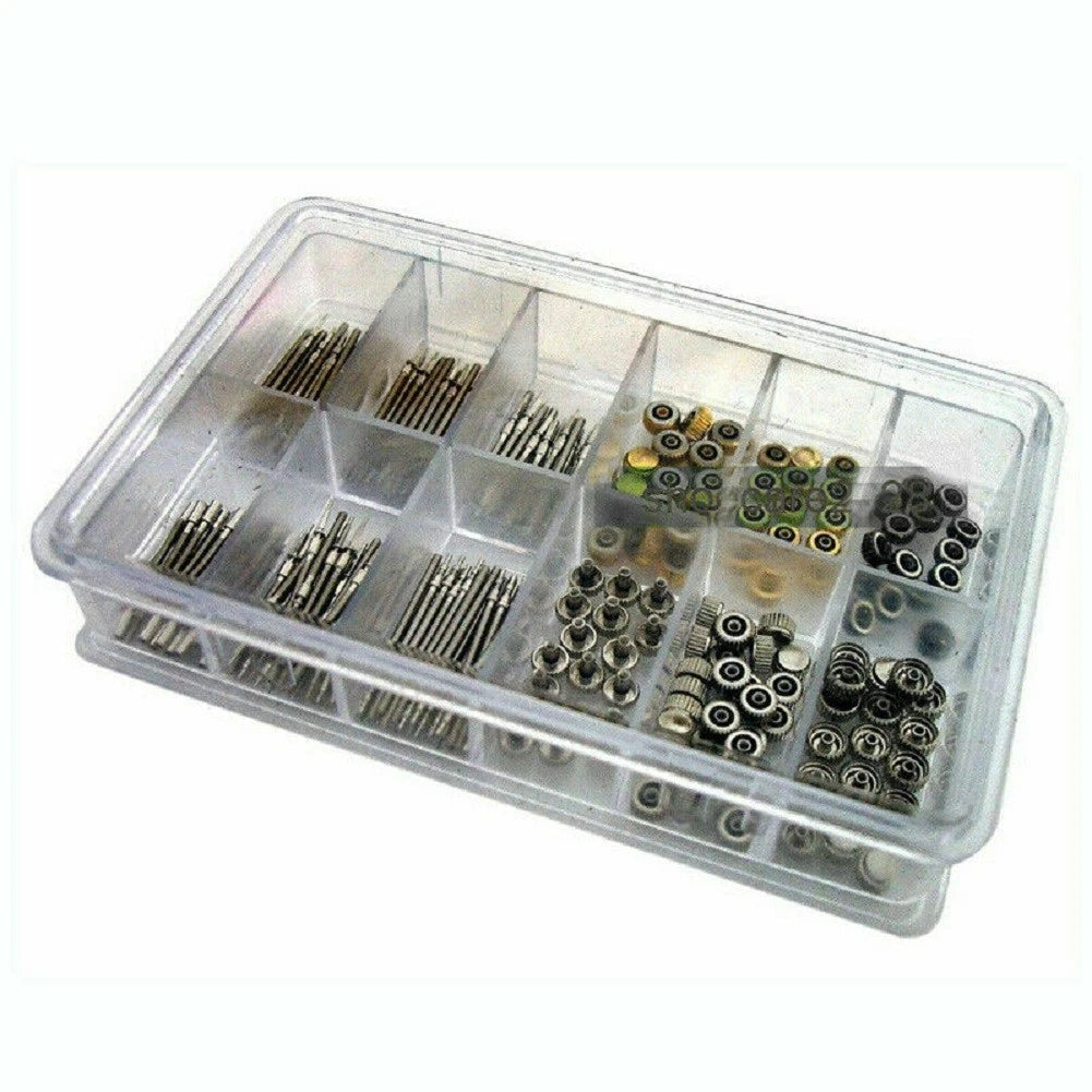 144pack Multi-size Steel Watch Stem+ Crown Assortment Watchmake