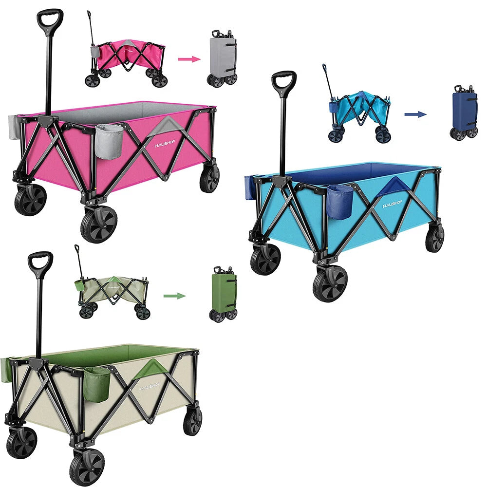 Haushof Heavy Duty Collapsible Wagon Folding Wagon 176 Lbs Load