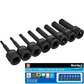 Bluespot 8pc Spline Hex Bit Impact Socket Set 1/2" Drive Sockets M8 - M18 With Rail by Bluespot