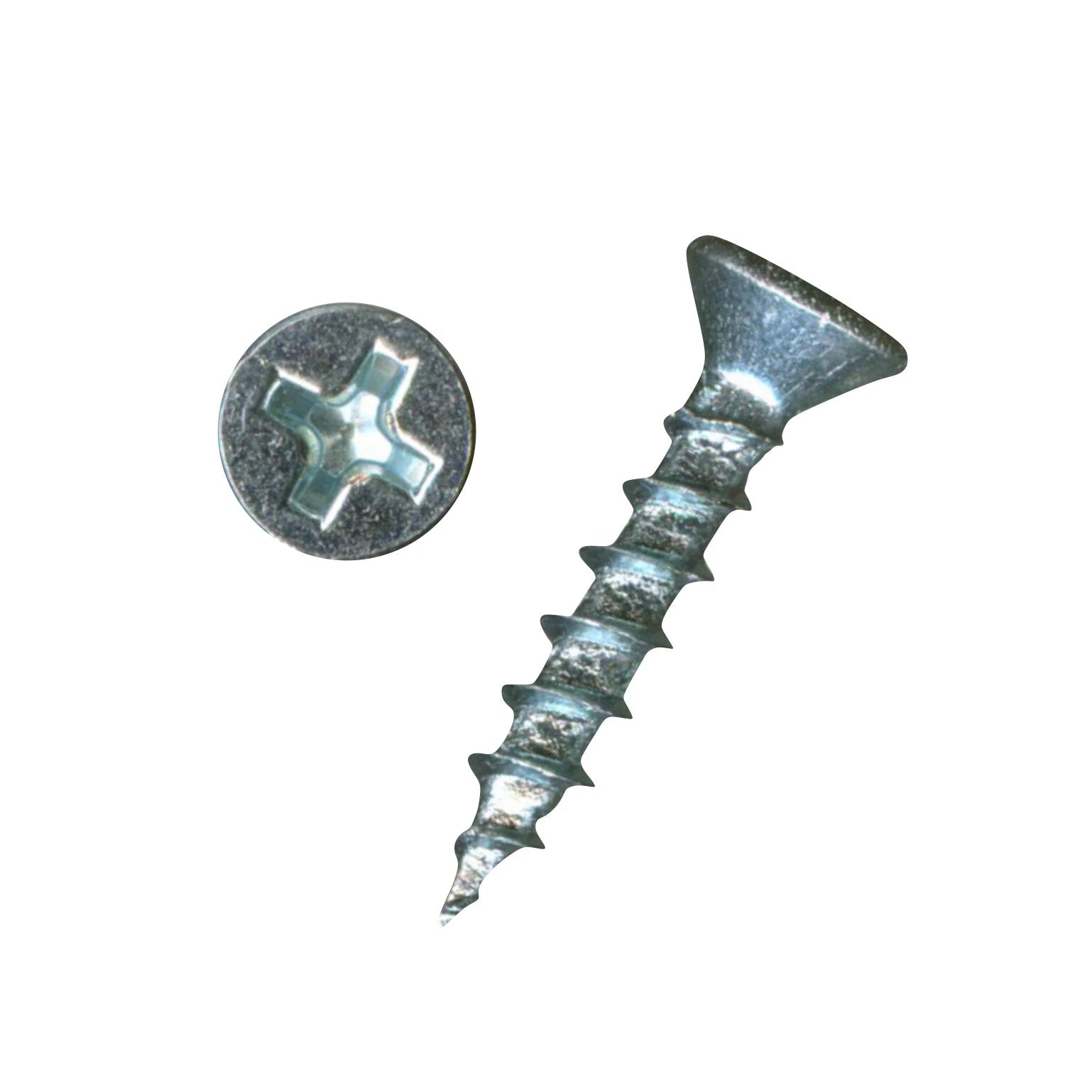 #6 X 3/4" Phillips Flat Head Wood Screw Deep Thread, Zinc