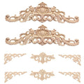Elegant 8-piece Wooden Flower Carving Set For Doors Cabinets Dressing