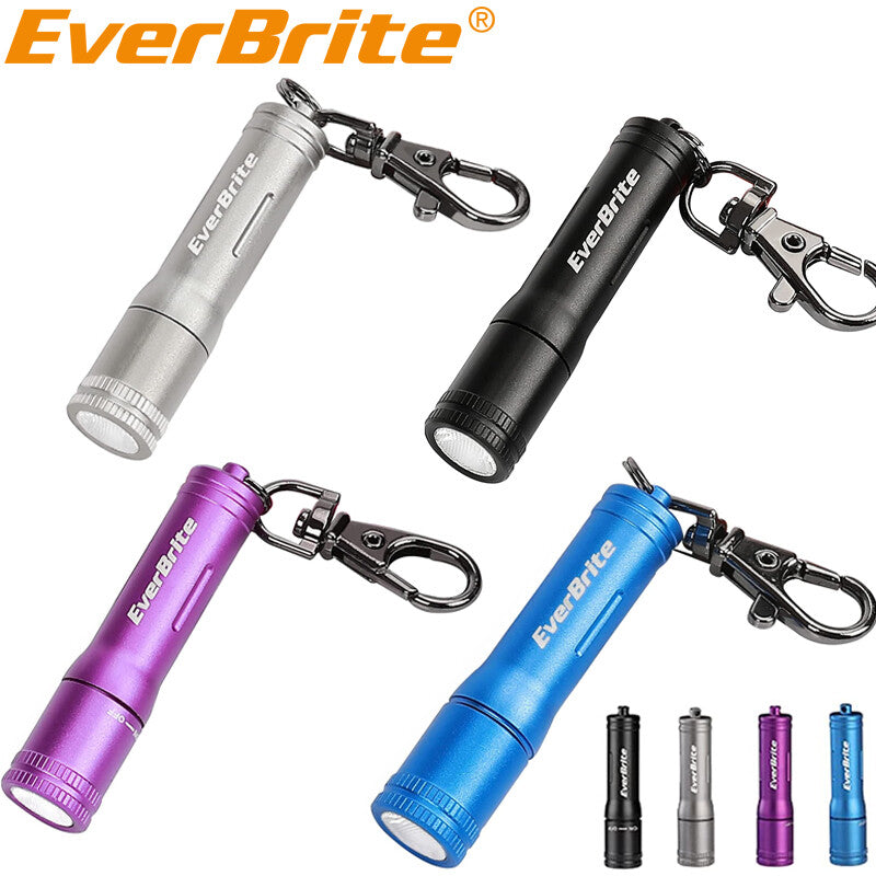 EverBrite Black/Blue/Gray/Purple Mini LED Flashlight Keychain EDC