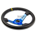 Nrg St-006bl-y 350mm 3"deep Dish Andoized Aluminum Spoke Leather