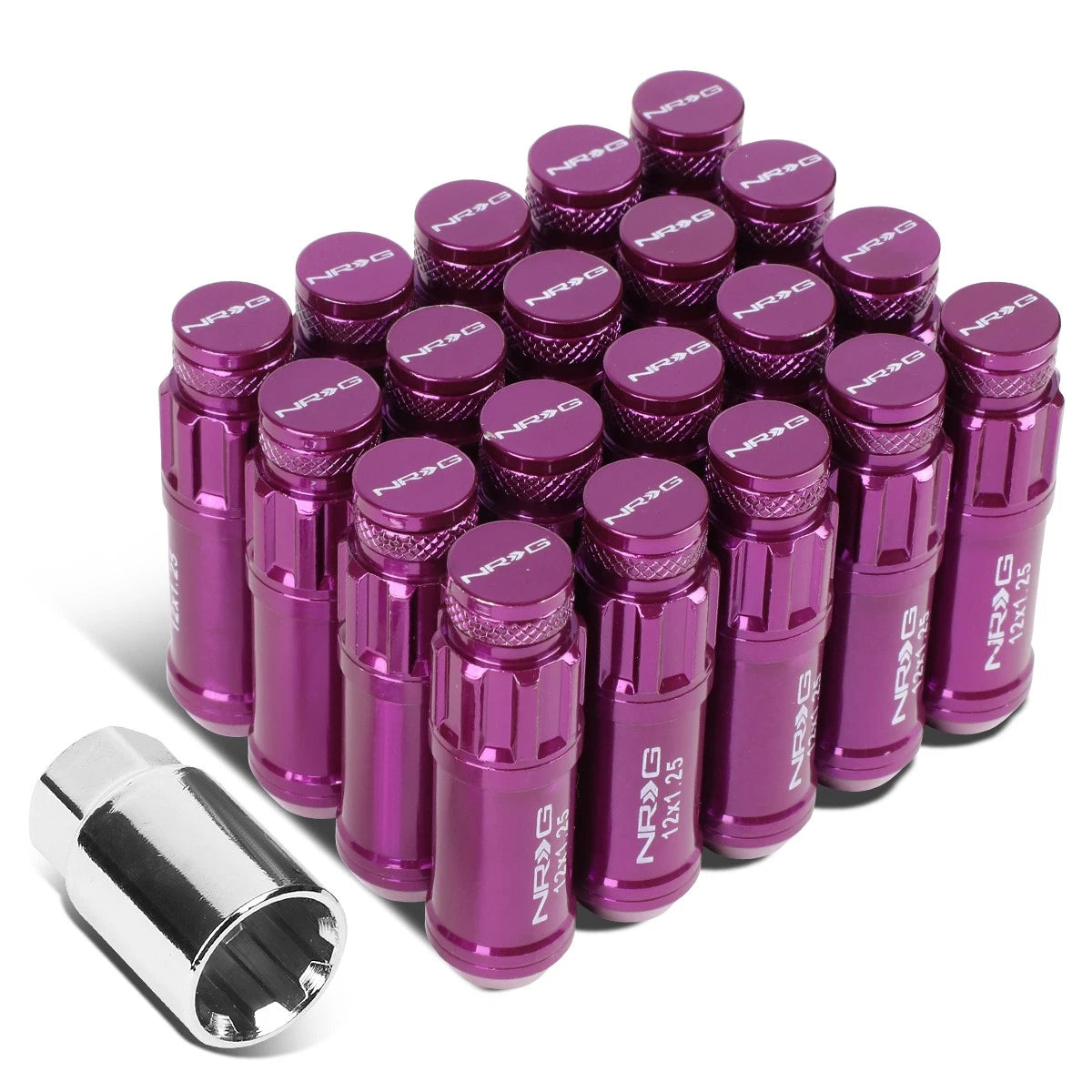 Nrg Innovations Ln-ls710pp-21 M12x1.25 6.3cm Close-end Lug Nut + Cap