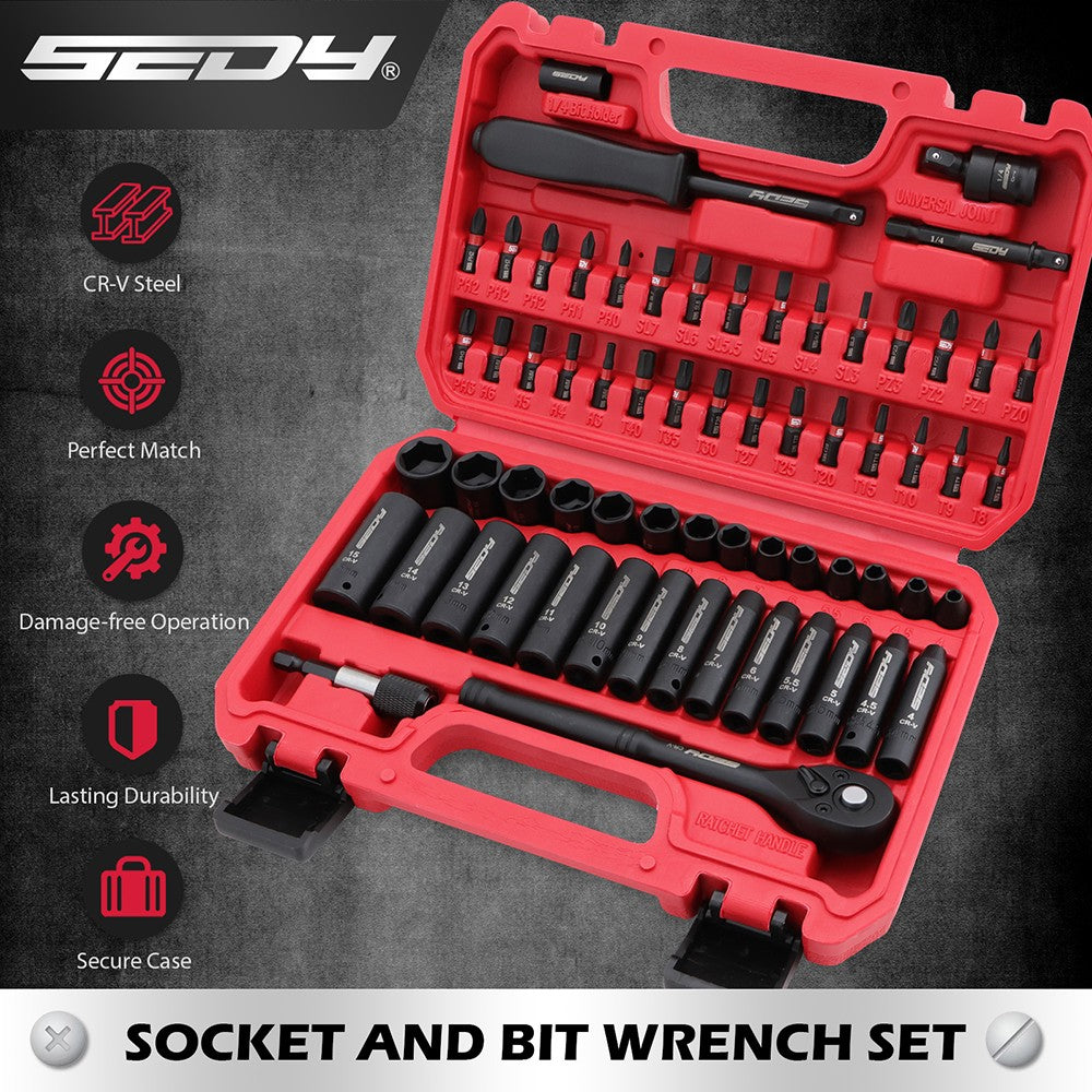 1/4" Drive Impact Socket Wrench Bits Set Metric Sae | Built Supply Co