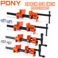 PONY 2-Pack 1/2-Inch / 3/4-Inch Pipe Clamps for Wood Gluing