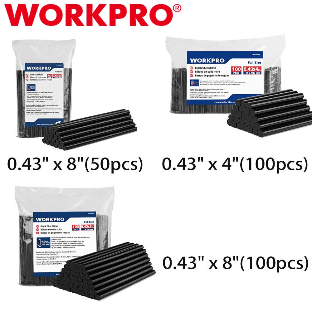 Workpro / Hot Glue Sticks Black Hot Melt Adhesive Glue Sticks For