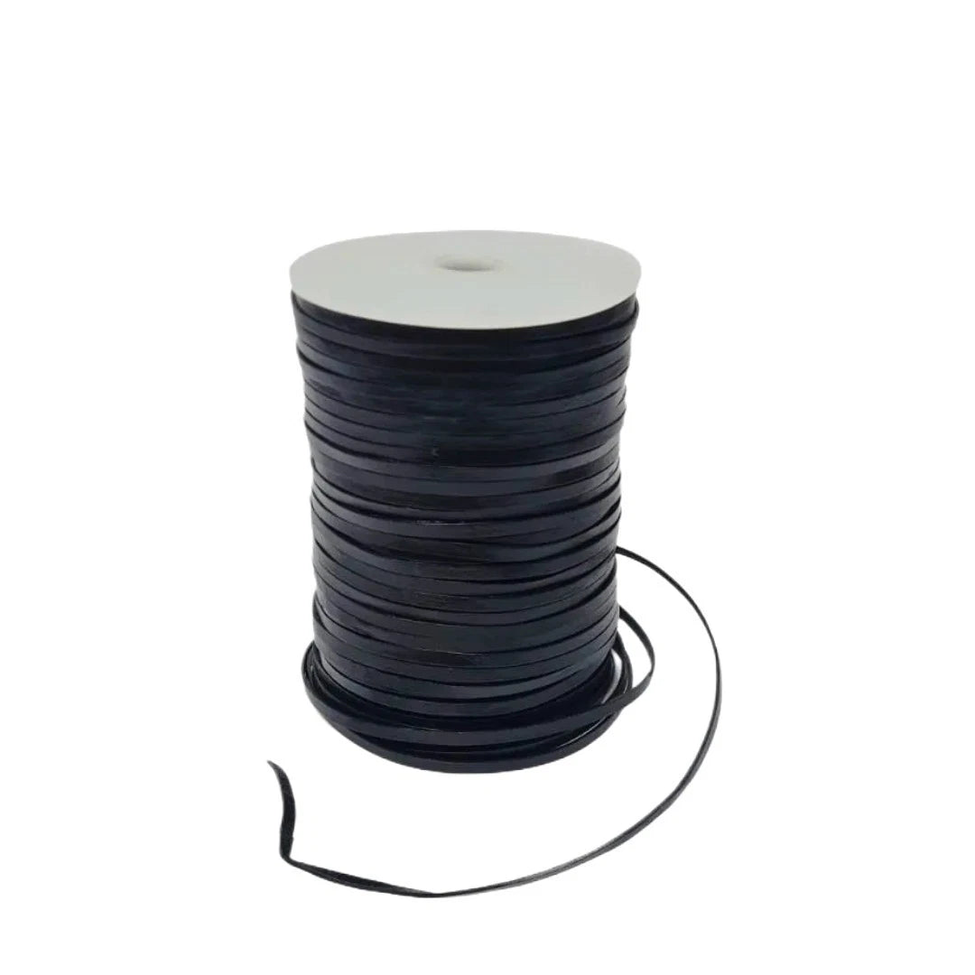 Hunter/bolo Braided Round Leather Cord – 5.0mm, 4-ply Flat, Sold Per
