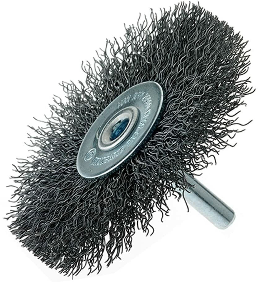 3" Crimped Carbon Steel Wire Wheel Brush w/ 1/4" Shank For Die Grinder