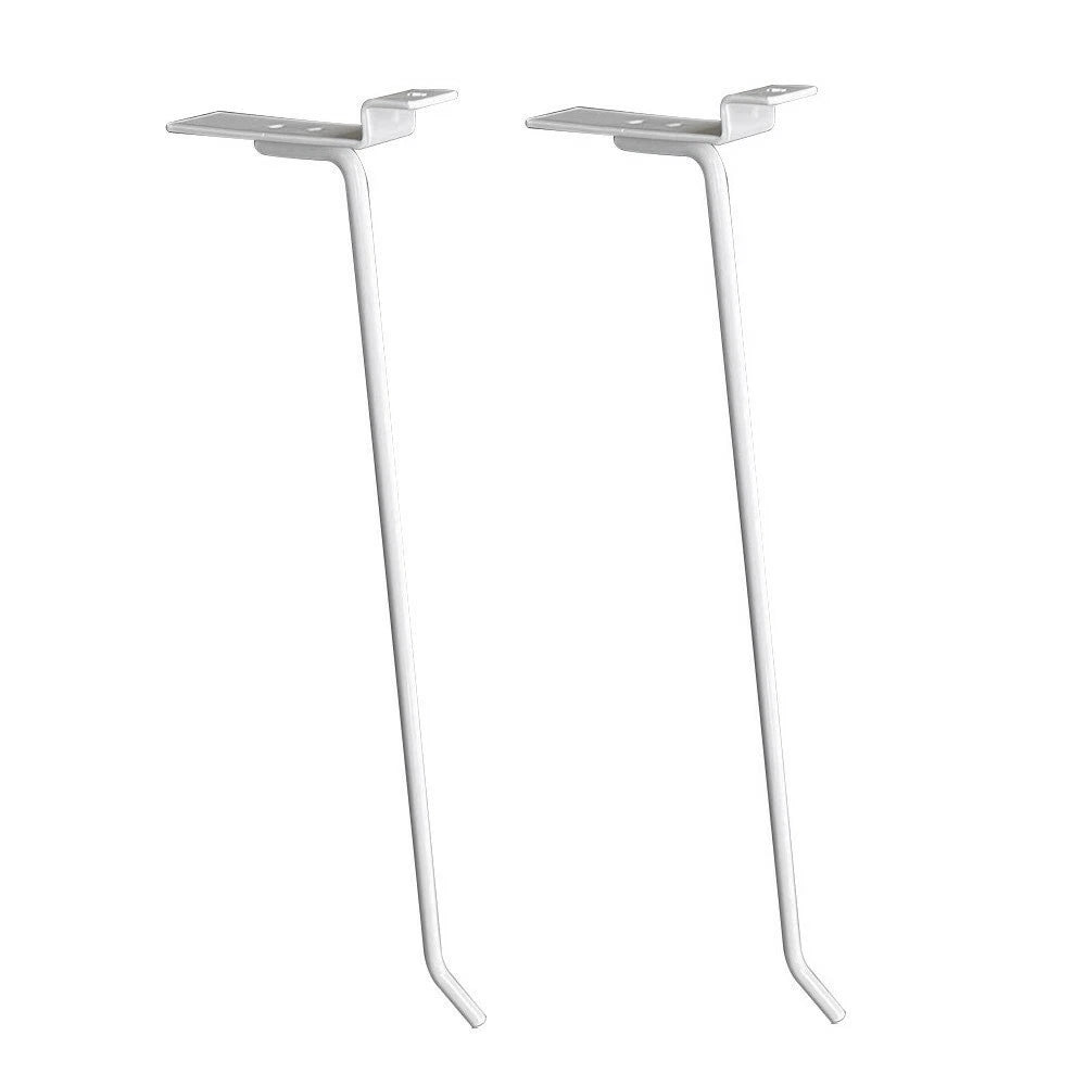 10" Slatwall Hook Panel Display Hooks, 1/4" Thickness Metal, White -