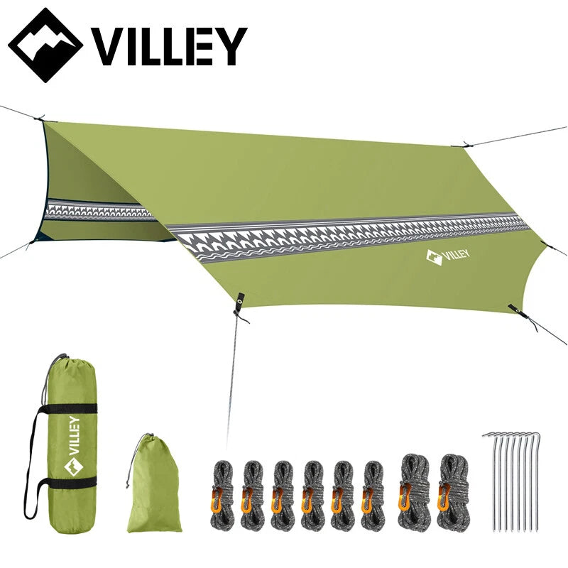 Villey Camping Tarp Waterproof Rain Fly Octagonal Tarp Sun Shelter