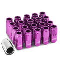Aluminum Purple 16 Lug+4 Lock Nuts+adapter M12x1.5 21mm Od/50mm Tall