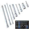 Bluespot Long Reach Mixed Drive Socket Extension Bar Set 1/4" 3/8"