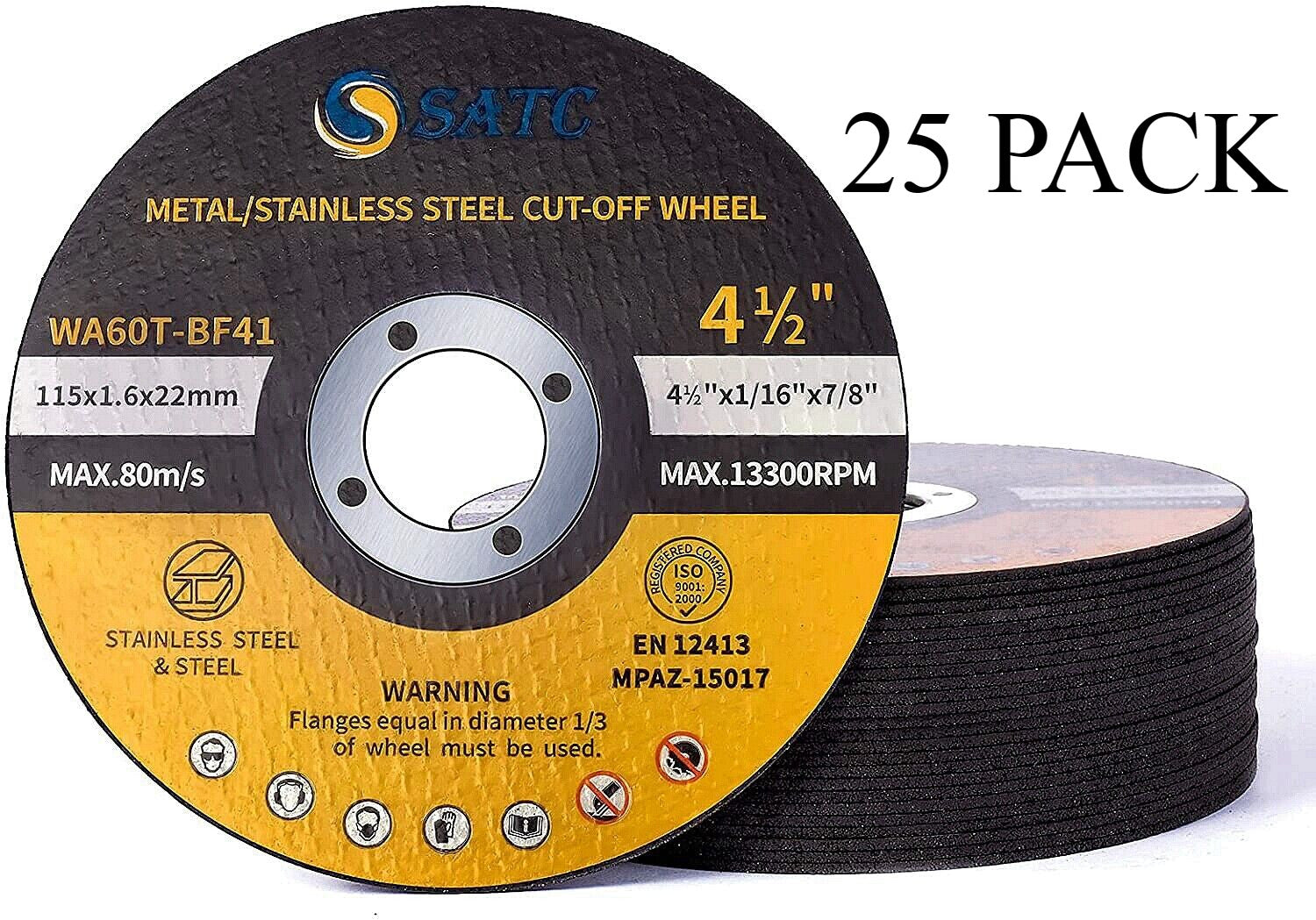 25 Pack 4-1/2" Cut-Off Wheel 1/16" x 7/8" by Unbranded