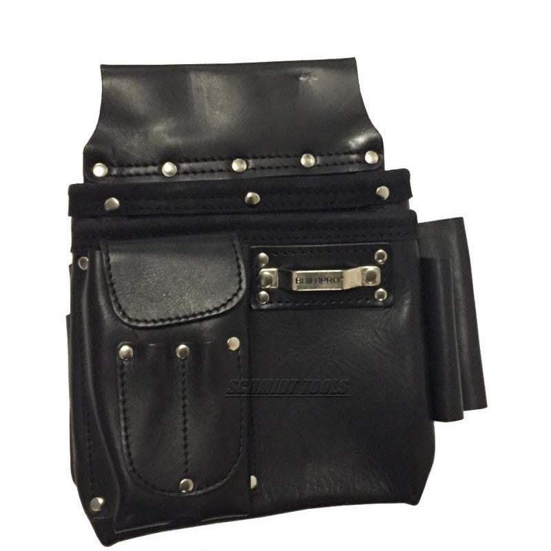 BuildPro 10 Pocket Leather Nail & Tool Bag