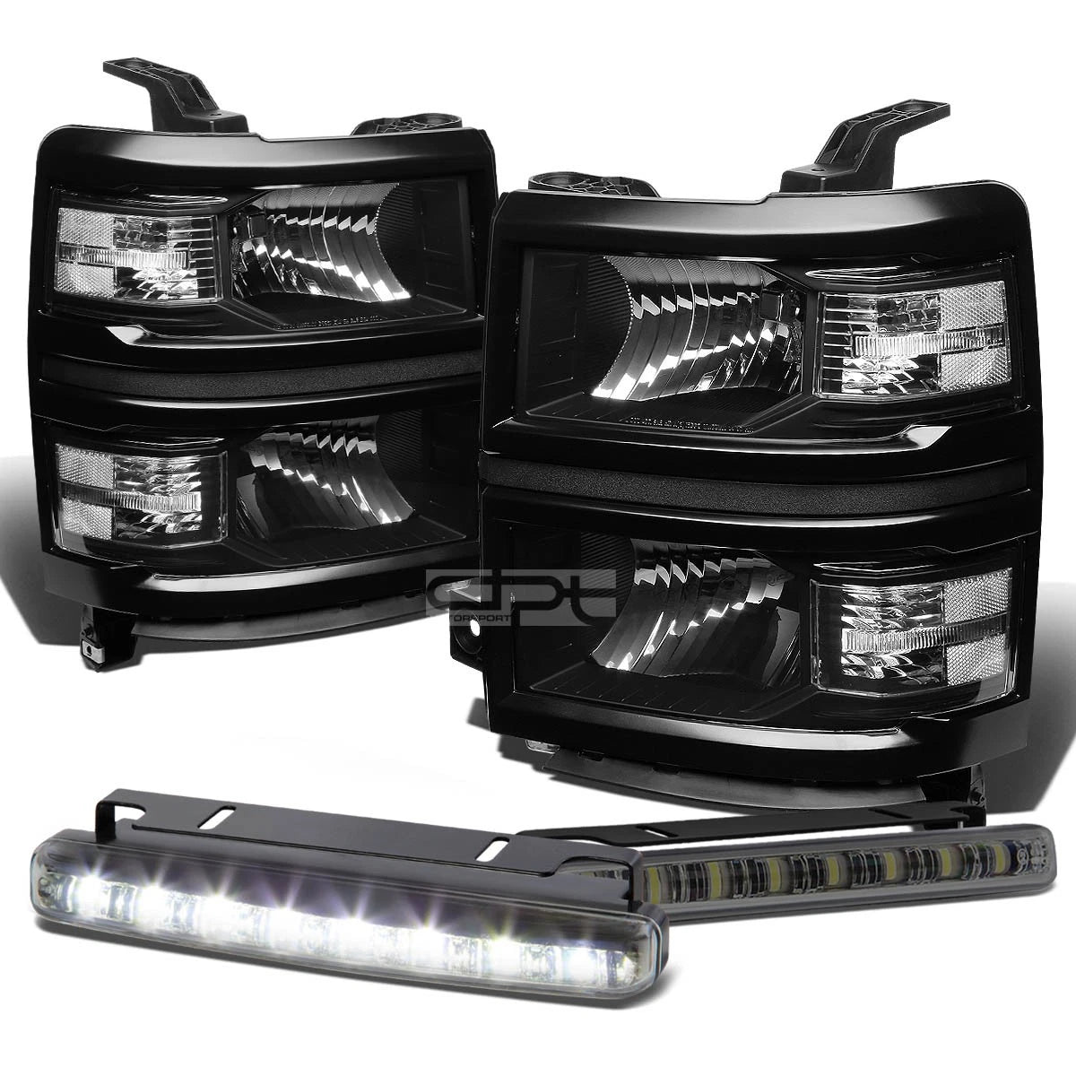 Black Headlight+clea<wbr/>r Corner Signal Lamp+LED | Built Supply Co
