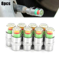 8* Car Tire Pressure Monitor Valve Cap With Sensor Indicator 3 Color