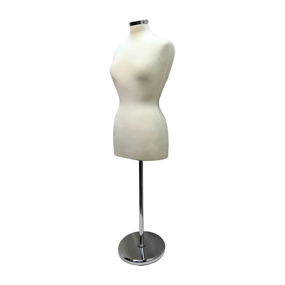 Adjustable Female Mannequin Torso Form Neck Block 22''- 43'' Cream
