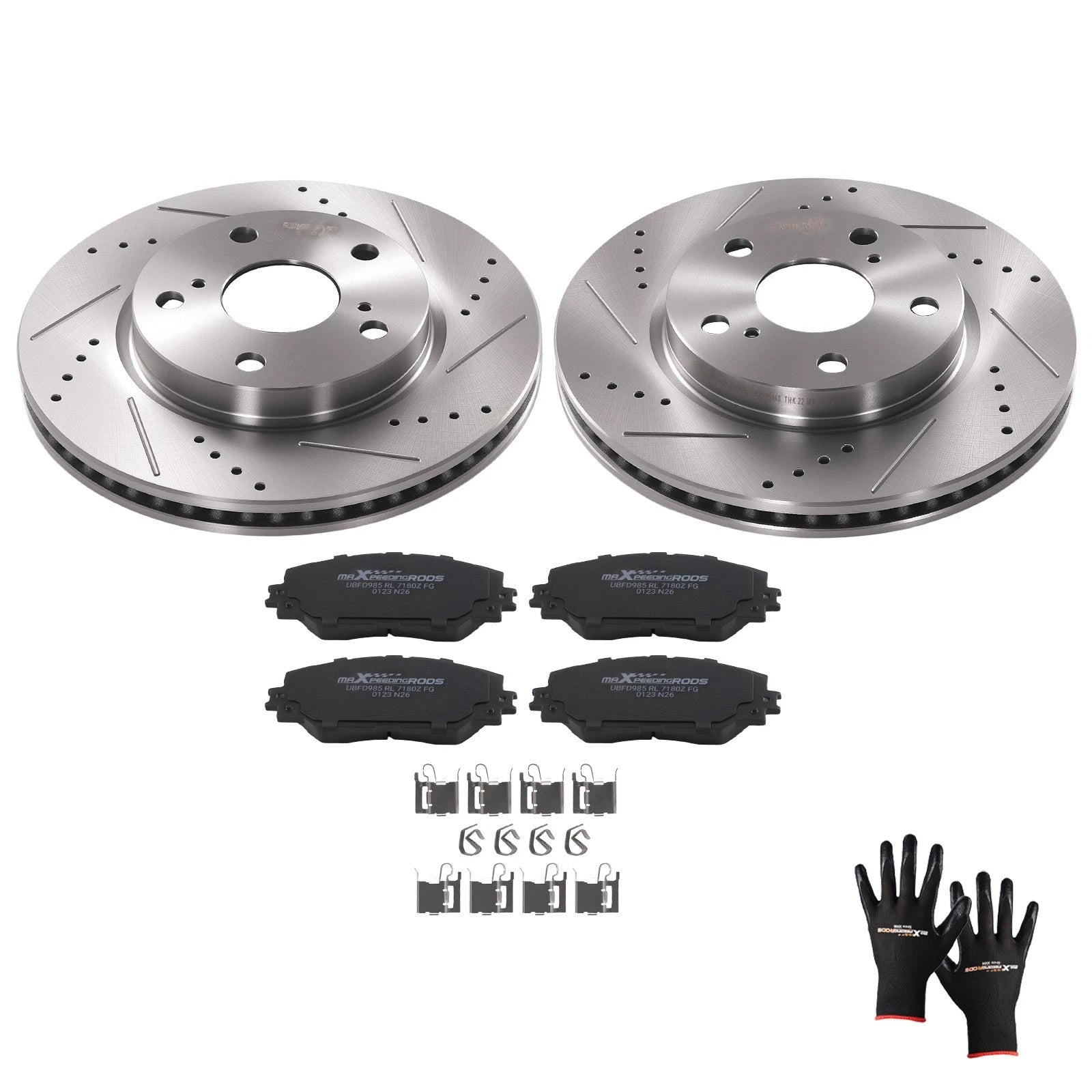 Front Disc Brake Rotors Ceramic Pads for Toyota Prius V 2012-2017 RAV4 2006-2018
