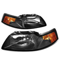 Fit 1999-2004 Ford Mustang Pair Black Housing Amber | Built Supply Co