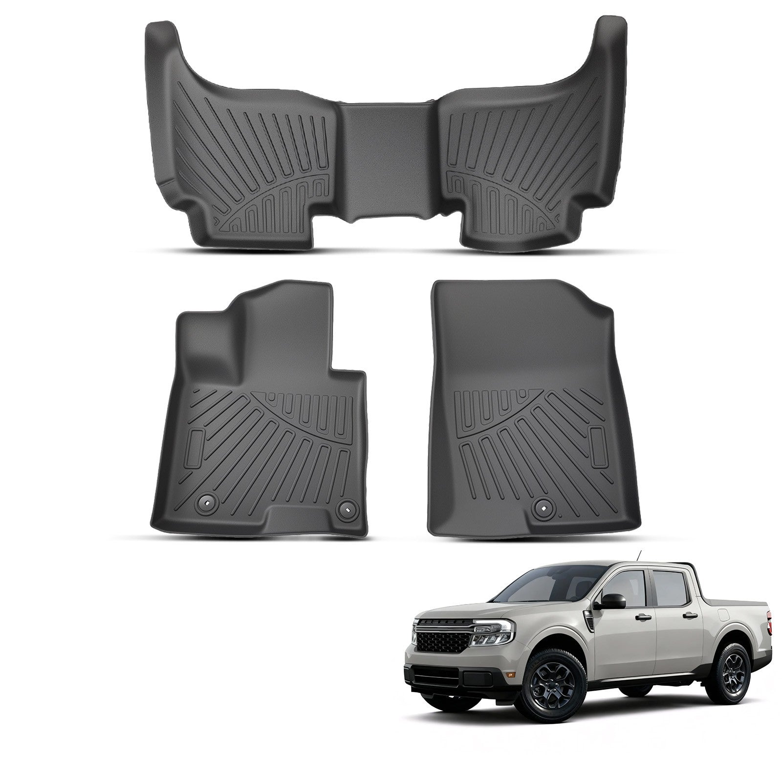 Floor Mats for Hyundai Santa Cruz 2022-2025 TPE Black All Weather