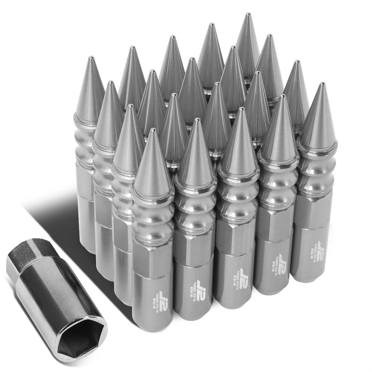 J2 7075 Forged Aluminum M12x1.5 12.3cm Spiky Cap | Built Supply Co