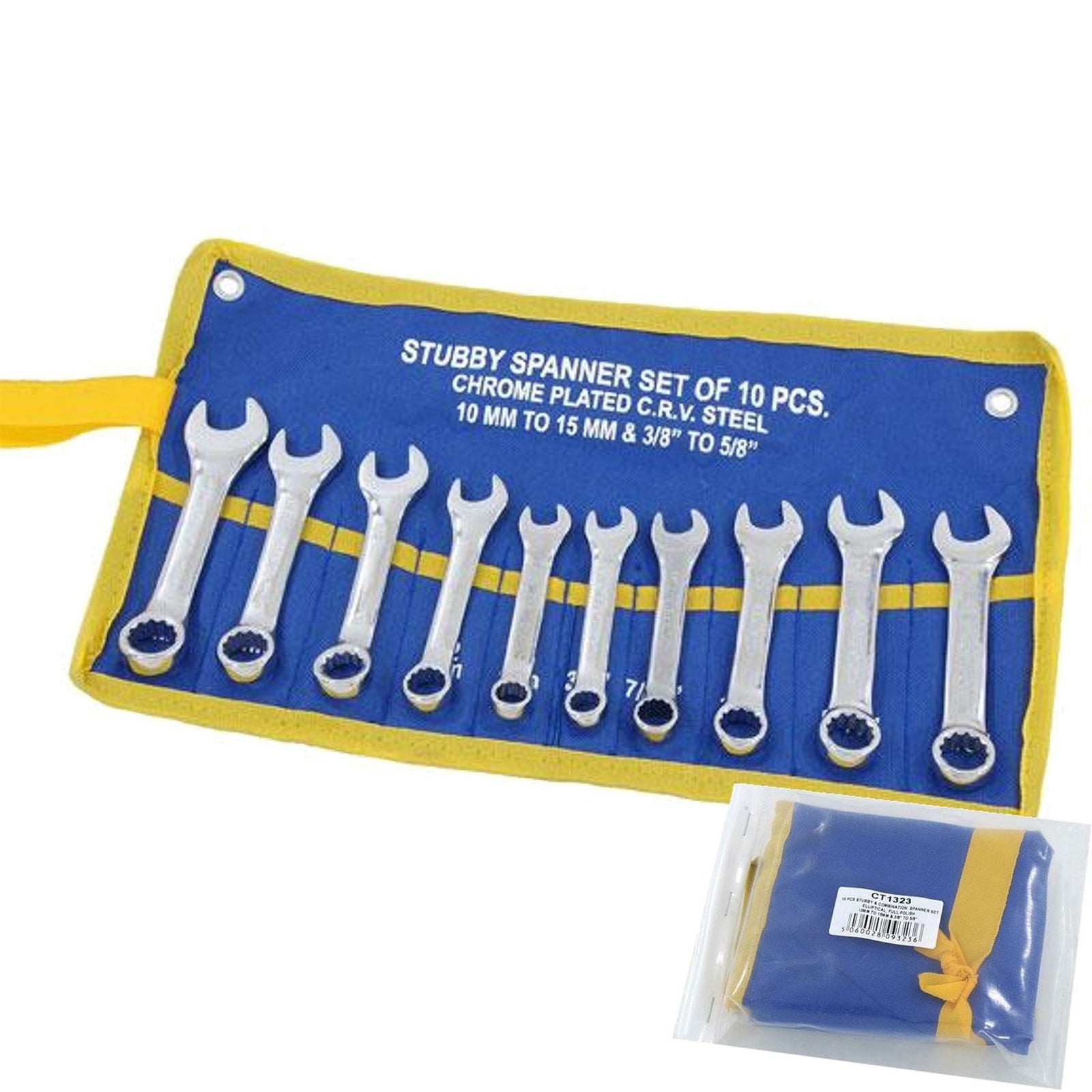 Neilsen 10pc Stubby Combination Spanner Set - 10mm to 15mm by Neilsen