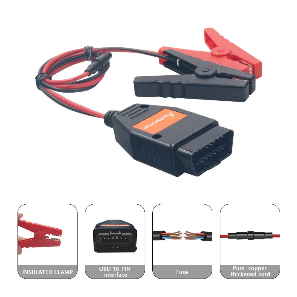 Universal Obdii Auto Emergency Power Supply Battery Clip For Car Jump
