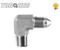 AN-4 (4AN AN04) to 1/8" NPT 90 Degree Stainless Steel Adapter