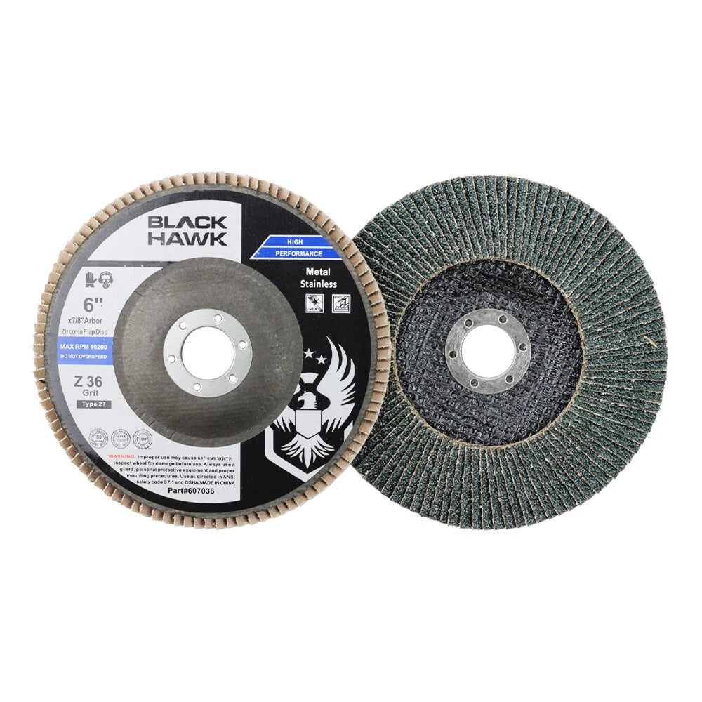 BHA 6" x 7/8" Zirconia Flap Discs Grinding Wheel for Angle Grinder T27 - 50 Pack