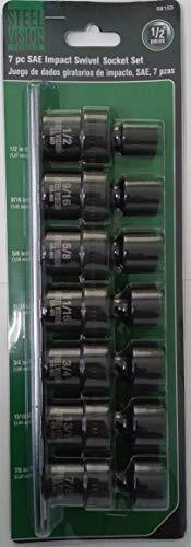 Steel Vision 7-Piece SAE Impact Swivel Socket Set by Steel Vision