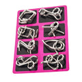 Set Metal Puzzle Wire Iq Mind Brain Teaser Toy Educational Kids Toys D