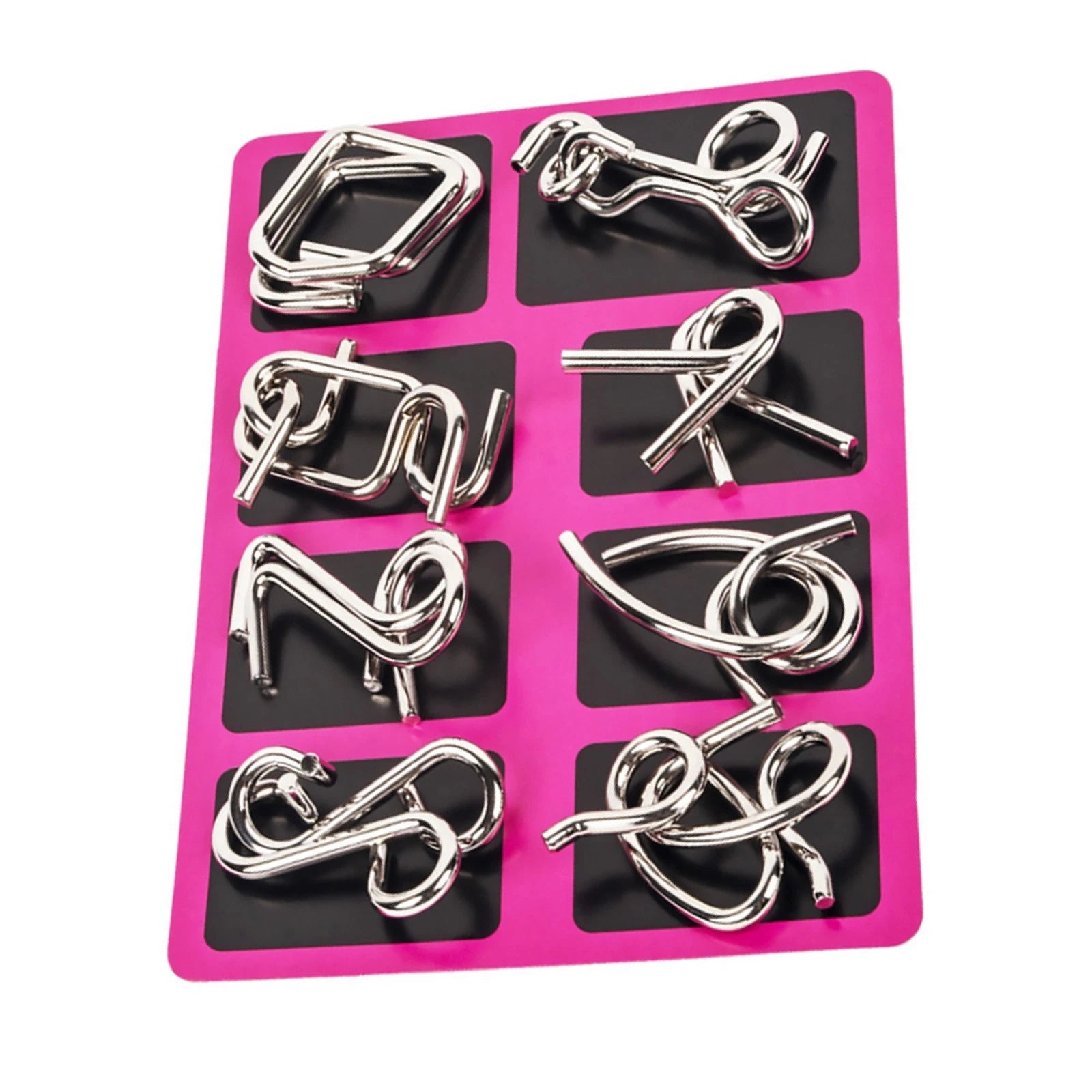 Set Metal Puzzle Wire Iq Mind Brain Teaser Toy Educational Kids Toys D