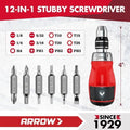 ARROW 12-IN-1 Multi Bit Ratchet Screwdriver Set by ARROW