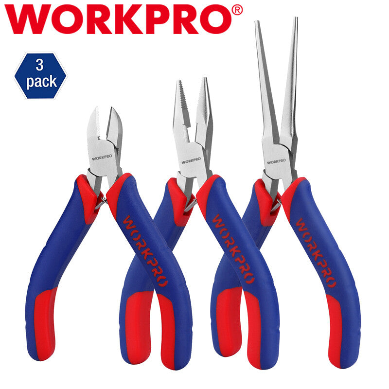 WORKPRO 3pc Mini Pliers Set 4" to 6"