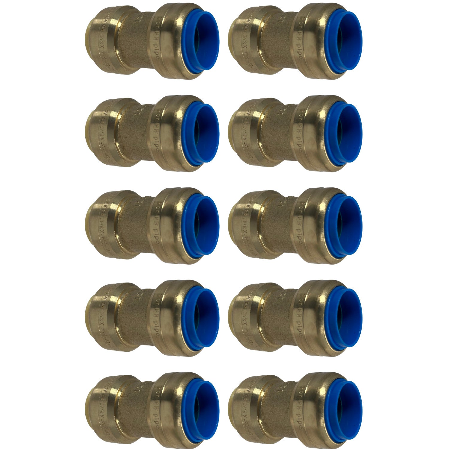 10 Pack XFITTING 3/4" Push Fit x 3/4" PB (Polybutylene)