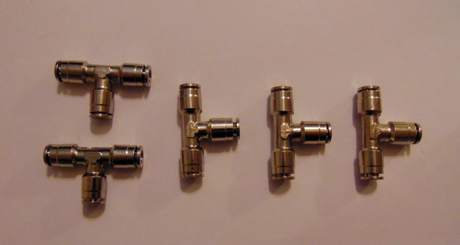 Tube Fitting Metal Tee Union Push In To Connect 1/4 Od