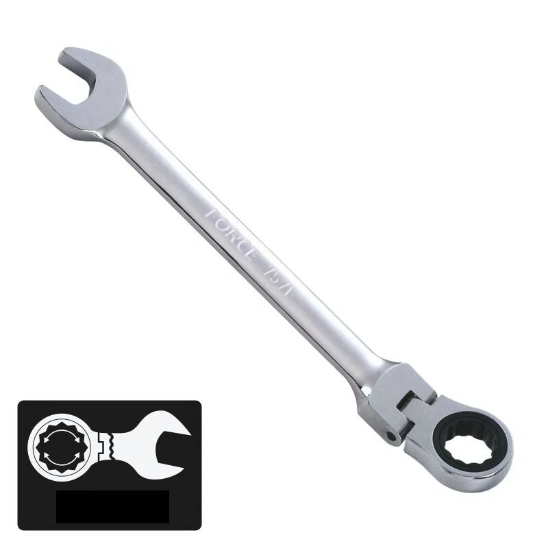 Force 757..F Flexible Ratchet Ring Spanner Comb. Gear Wrench Metric/Imperia<wbr/>l SAE