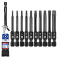 WORKPRO 10pcs Security Torx Bit Set CNC Machined S2 Steel Star 2.3" Long Tamper