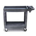 Gray Plastic Utility Cart 2 Shelves, 500lBS 30"Width 40"Height