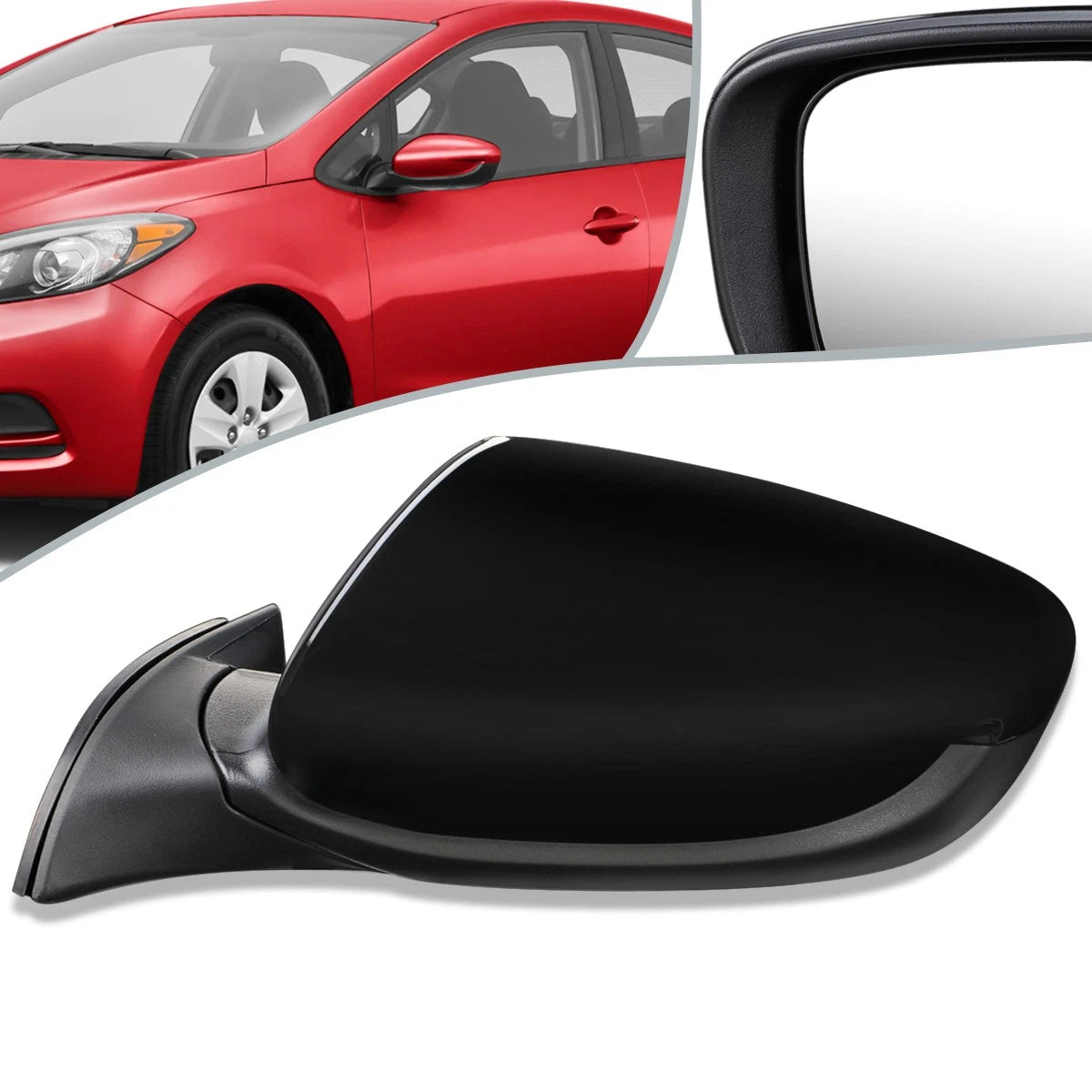 Fit 17-18 Forte Powered Adjustment Heated Driver Side View Mirror