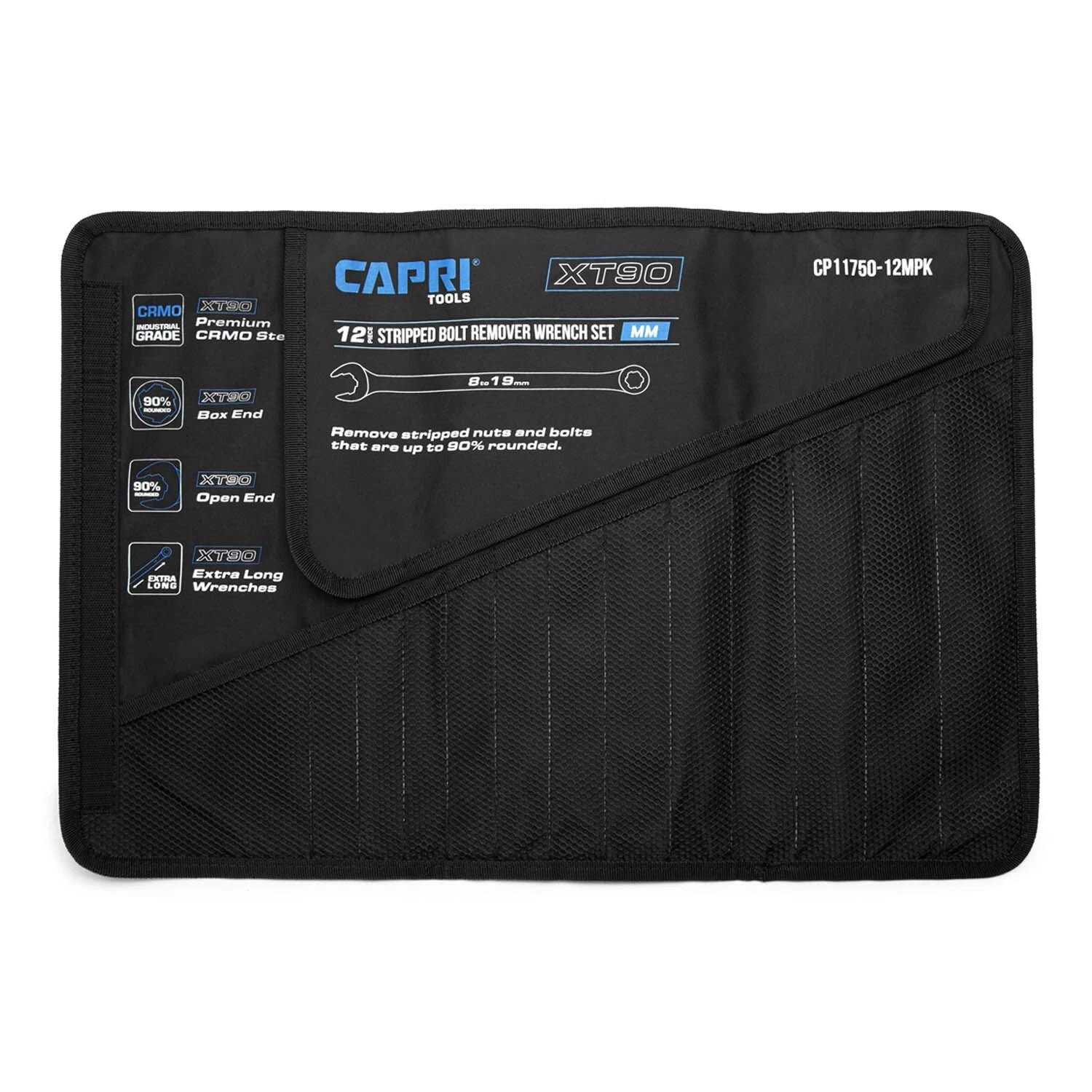 Capri Tools Wrench Roll Up Pouch For Extra-long Wrenches, Metric, 12