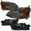 For 01-03 Civic Smoked Housing Head Lights Amber | Built Supply Co