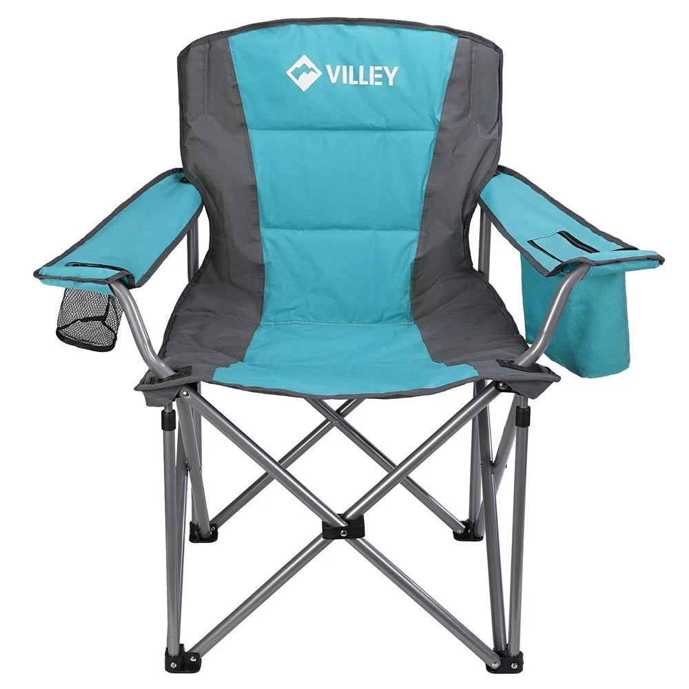 VILLEY Portable Folding Camp Chair Oversize Outdoor Chair Heavy Duty Lawn Chairs