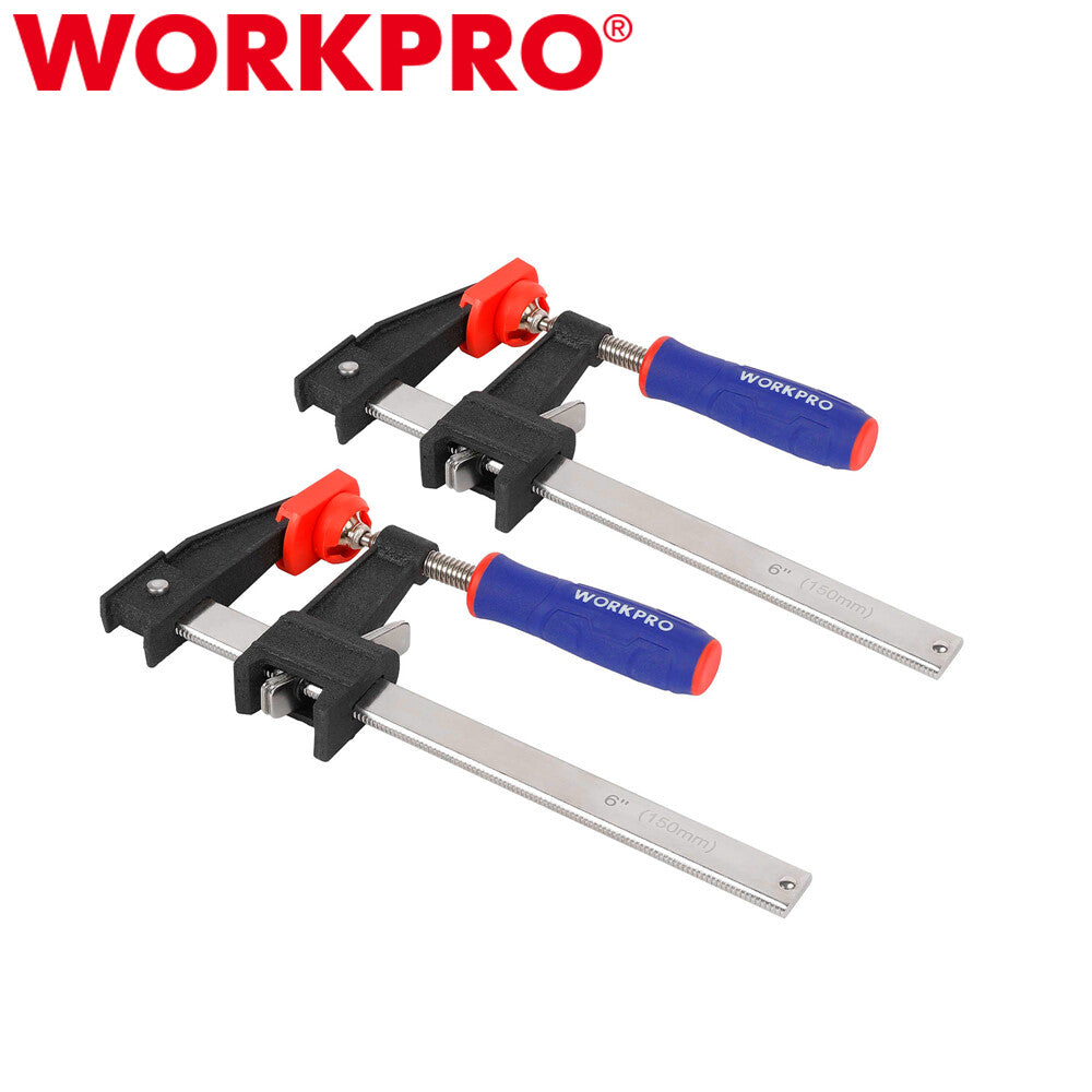 WORKPRO 2PCS Steel Bar Clamps Set 6" Quick-Release Bar Clamps 600 Lbs