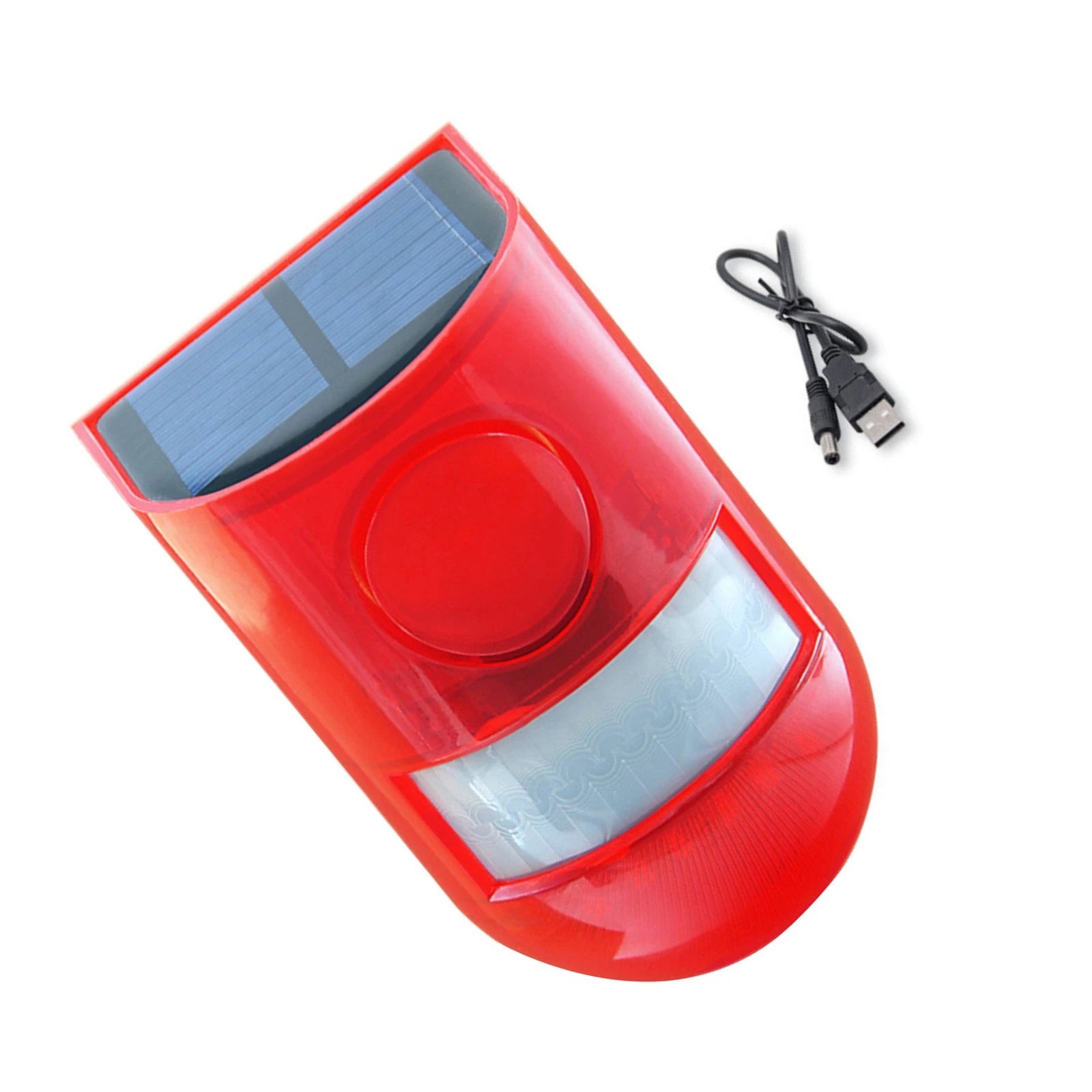 Waterproof Solar 6led Flashing Red Light Motion Sensor Security Alarm