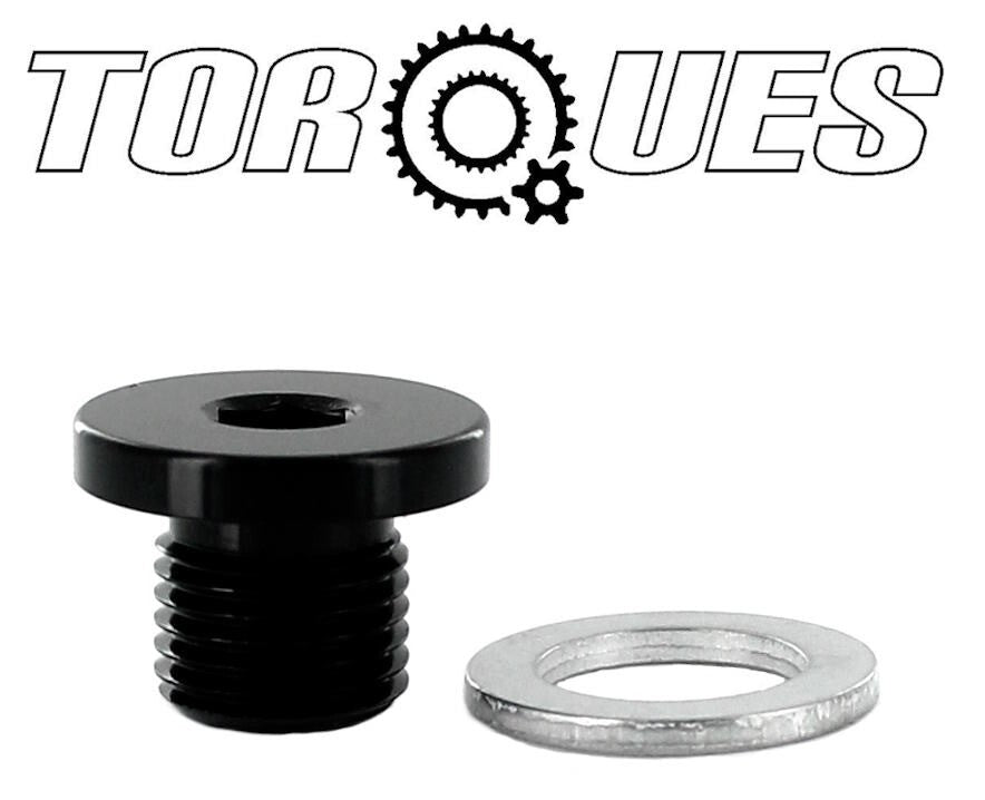 M10x1.0 Round Head Port Plug with Washer In Black