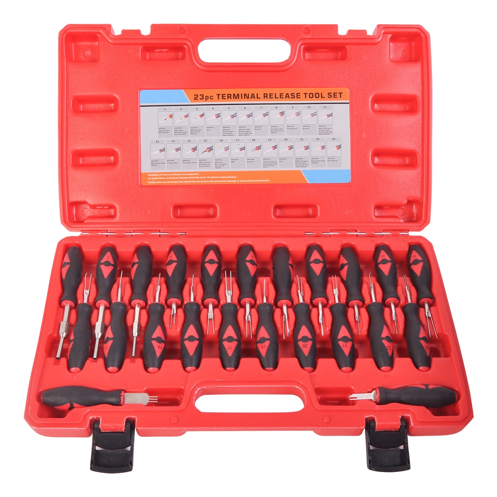 Universal Terminal Release Tool Electrical Connector Extractor Removal Kit 23Pcs