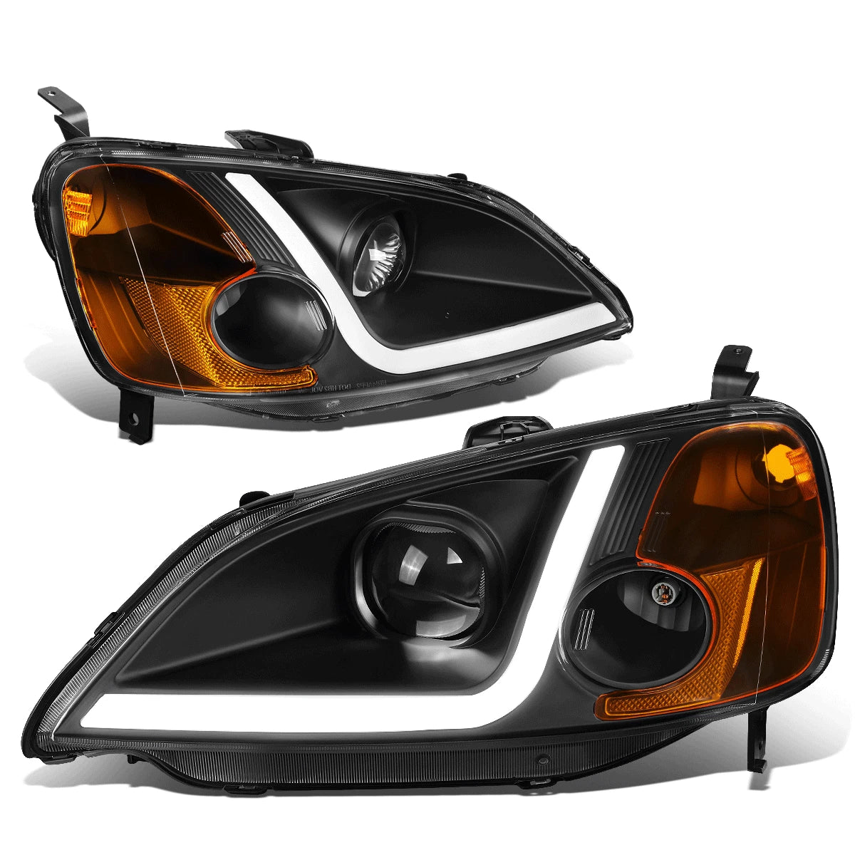 For 2001-2003 Civic Coupe/sedan Led Drl Black/amber | Built Supply Co